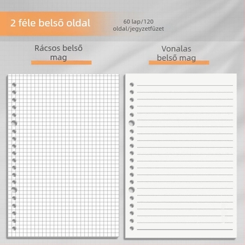 Leválasztható spirálfüzet, oldalak levehetők, B5 és A4 méretben, minimalistikus egyetemi jegyzetfüzet