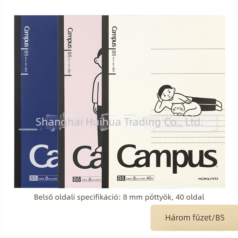Kokuyo Campus gyümölcs témájú jegyzetfüzet, 8 mm pontozott és vonalas hálózattal, A5/B5