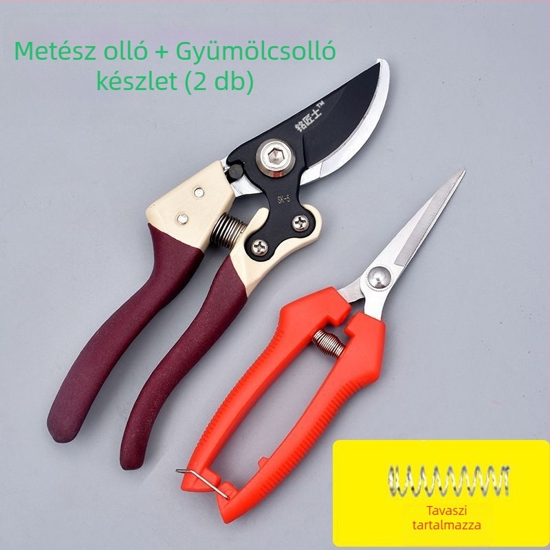 Gyümölcsfa ágvágó olló, vastag ágakhoz való metszőolló, kerti metszőolló virágokhoz és zöld növényekhez