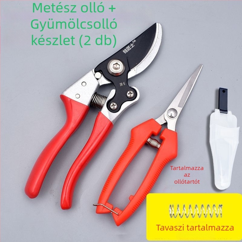 Gyümölcsfa ágvágó olló, vastag ágakhoz való metszőolló, kerti metszőolló virágokhoz és zöld növényekhez