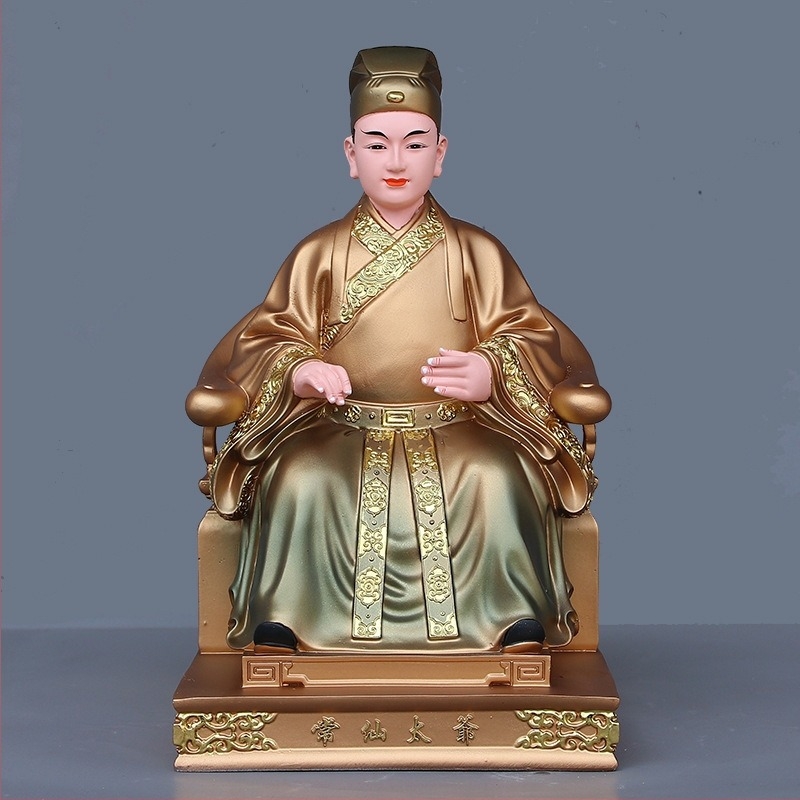 Buddha szobor gyantából kínai kézműves mesterséggel, Hu San Tai Ye és Hu San Tai Ni figurákkal
