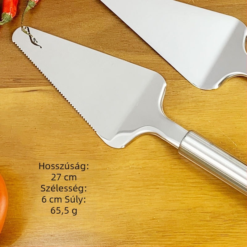 Rozsdamentes acél konyhai készlet: burgonyavágó, pizza lapát, reszelő és vaj spatula