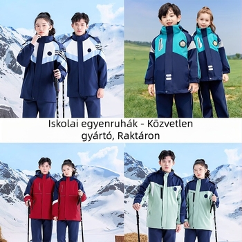3 az 1-ben iskolai egyenruha óvodától gimnáziumig; uniszex téli kabát fleece béléssel