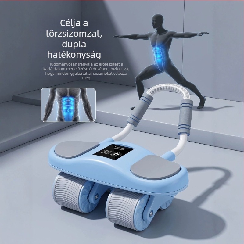 Hasizom görgő automatikus visszapattanással és könyöktámasz-támogatással – otthoni fitnesz eszköz