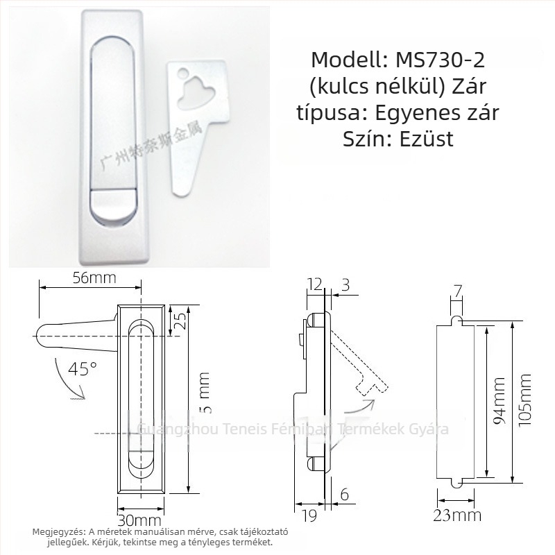 MS730/MS504 kapcsolózár elosztó dobozokhoz és vezérlőszekrényekhez, fehér/fekete
