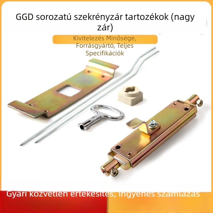 GGD szekrényajtó zár záró rúddal, teljes kiegészítő készlet, régi stílusú elosztó doboz mechanikai szoba ajtózár, univerzális zár