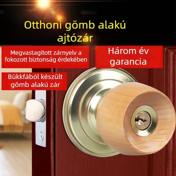 Bükkfa gömbzár ajtóhoz – univerzális zár belső ajtókhoz, hálószoba és fürdőszoba