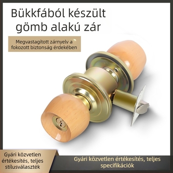 Bükkfa gömbzár ajtóhoz – univerzális zár belső ajtókhoz, hálószoba és fürdőszoba
