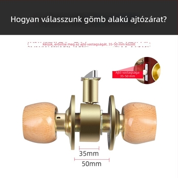 Bükkfa gömbzár ajtóhoz – univerzális zár belső ajtókhoz, hálószoba és fürdőszoba