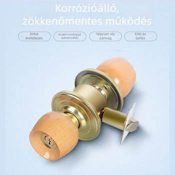 Bükkfa gömbzár ajtóhoz – univerzális zár belső ajtókhoz, hálószoba és fürdőszoba