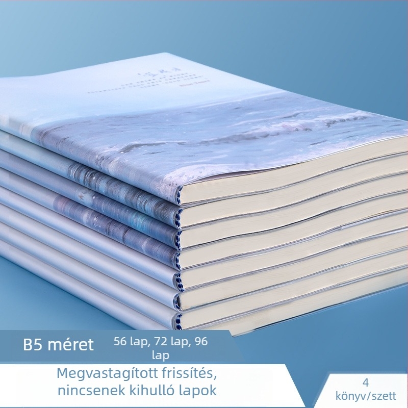 B5-ös notesz vast ragasztott kötésű, hallgatói vizsgafelkészítő napló, minimalist Instagram-stílusú napló, friss és egyszerű