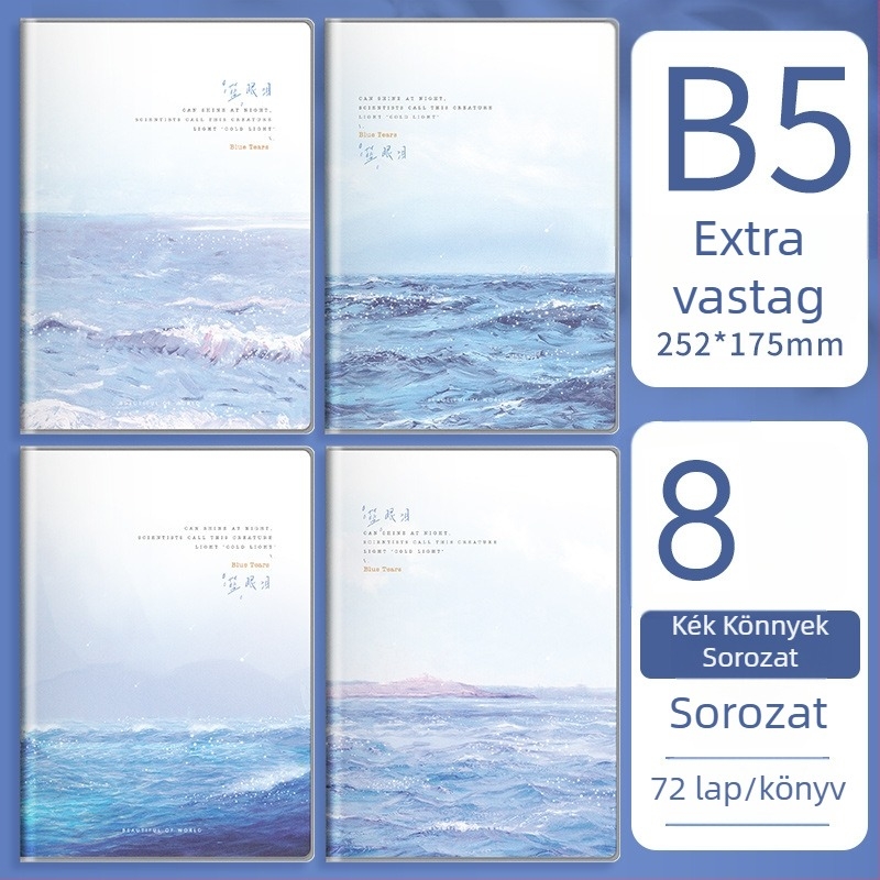 B5-ös notesz vast ragasztott kötésű, hallgatói vizsgafelkészítő napló, minimalist Instagram-stílusú napló, friss és egyszerű