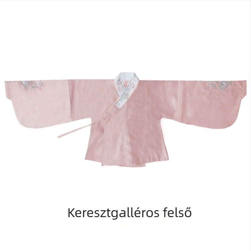 Hanfu készlet: női felső és rózsaszín Mamian szoknya Ming-stílusban