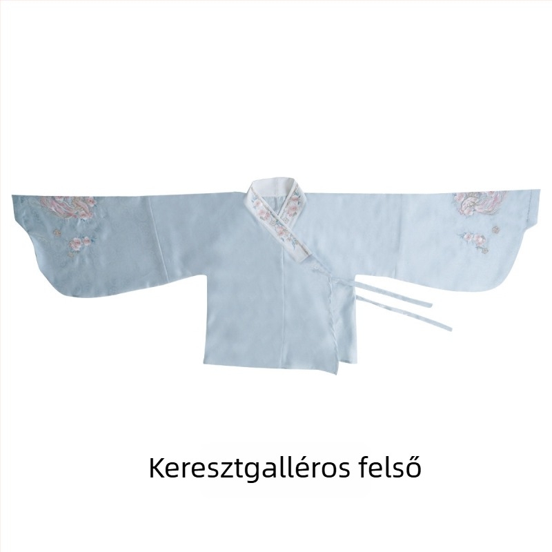 Hanfu készlet: női felső és rózsaszín Mamian szoknya Ming-stílusban