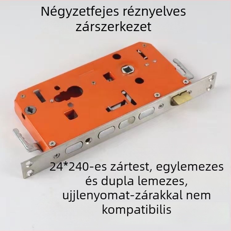 Réz ajtózártest, univerzálisan használható balra és jobbra, négyszögletes vagy kerek zárfej, zármag, minimalist dizájn lopás elleni