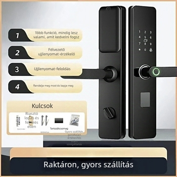 Okos ajtózár ujjlenyomat- és jelszavas hozzáféréssel otthoni használatra