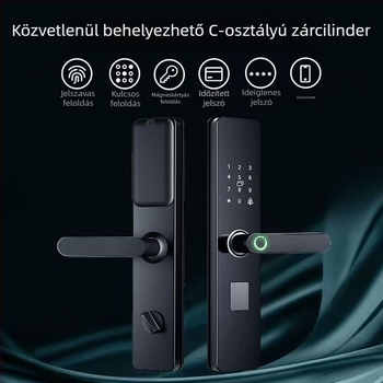 Okos ajtózár ujjlenyomat- és jelszavas hozzáféréssel otthoni használatra