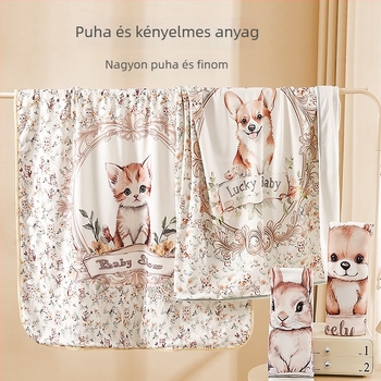 100% pamut újszülött swaddle kendő, vastag, állatmintás, minden évszakban használható