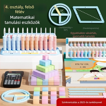 Negyedik osztályos matematika oktatási segédlet: funkciós számológép és 12 állású abakusz