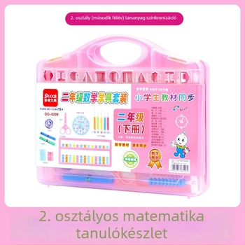 Első és második osztályos matematika tanulóeszközök készlet: 3D kockák, Tangram puzzle, számoló abakusz, mágneses puha gumi elemek