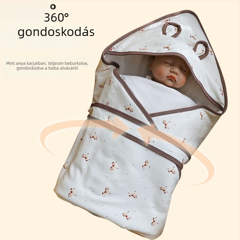 Újszülött swaddle takaró, minden évszakra, quiltált pamut, tavasz–ősz