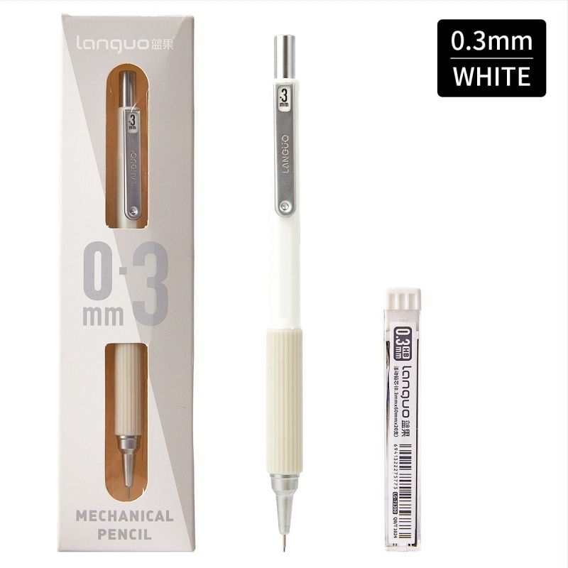 0.5 mm-es fém testű mechanikus ceruza, ergonómikus kialakítással és alacsony súlyponttal, nyomógombos grafit adagolással