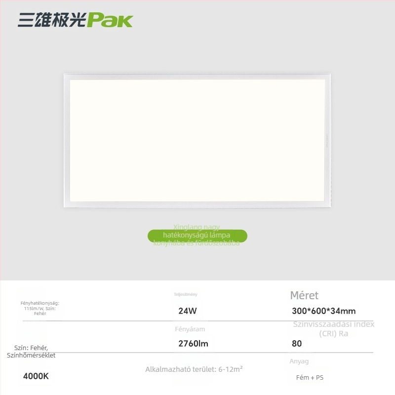 Alumínium mennyezeti LED-panel 30x30 és 36x60, konyha és fürdőszoba számára, Sanxiong Aurora