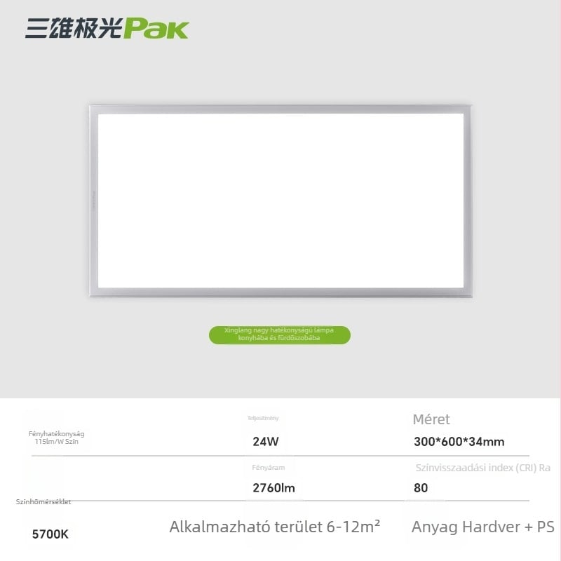 Alumínium mennyezeti LED-panel 30x30 és 36x60, konyha és fürdőszoba számára, Sanxiong Aurora