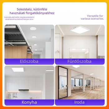 Ultra vékony felületre szerelt LED panel lámpa három színhőmérséklettel, mennyezetbe integrált kivitel, folyosók és irodák számára.