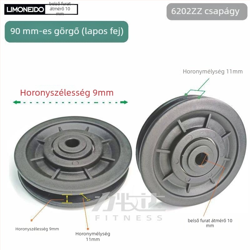 Műanyag nylon csiga edzőfelszereléshez, külső átmérő 50/70/90/95/100/105/115 mm