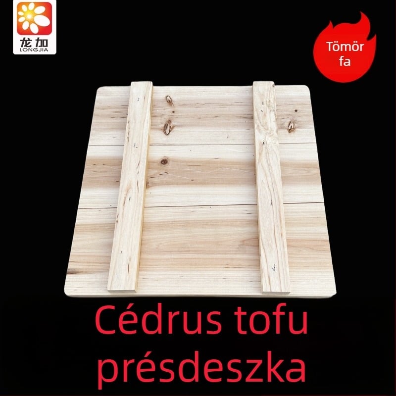 Cédrusfa tofu préselő lemez, masszív faból, vastagabb és tartós, tofu préselő forma, háztartási és kereskedelmi használatra