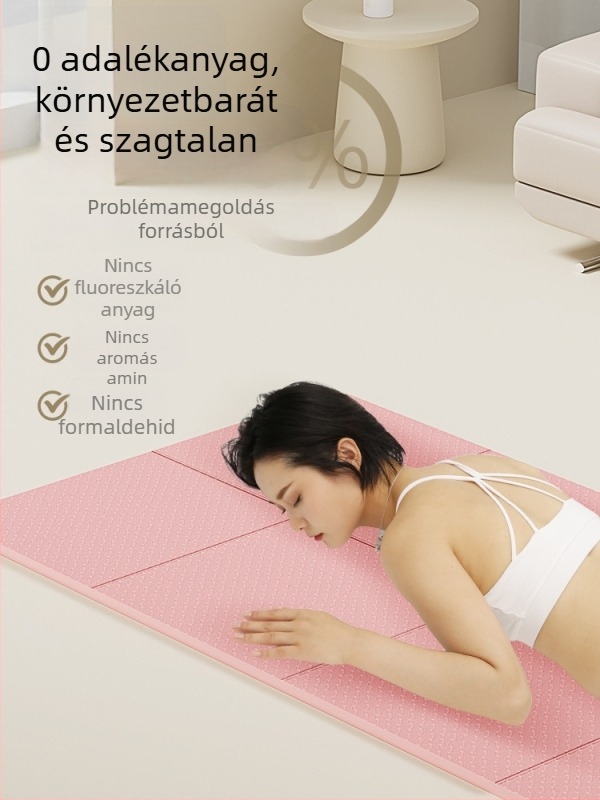 Összecsukható jógamatrac kezdőknek, csúszásmentes, ütéscsillapító, extra széles 183×61 cm, TPE, otthoni edzéshez