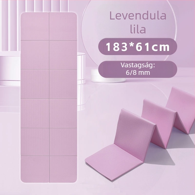 Összecsukható jógamatrac kezdőknek, csúszásmentes, ütéscsillapító, extra széles 183×61 cm, TPE, otthoni edzéshez