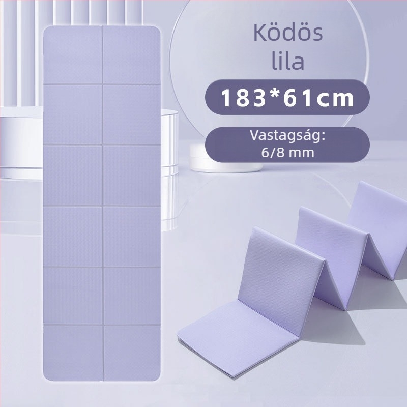 Összecsukható jógamatrac kezdőknek, csúszásmentes, ütéscsillapító, extra széles 183×61 cm, TPE, otthoni edzéshez