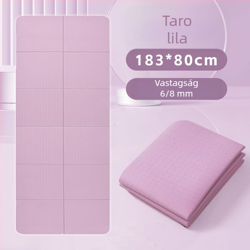 Összecsukható jógamatrac kezdőknek, csúszásmentes, ütéscsillapító, extra széles 183×61 cm, TPE, otthoni edzéshez