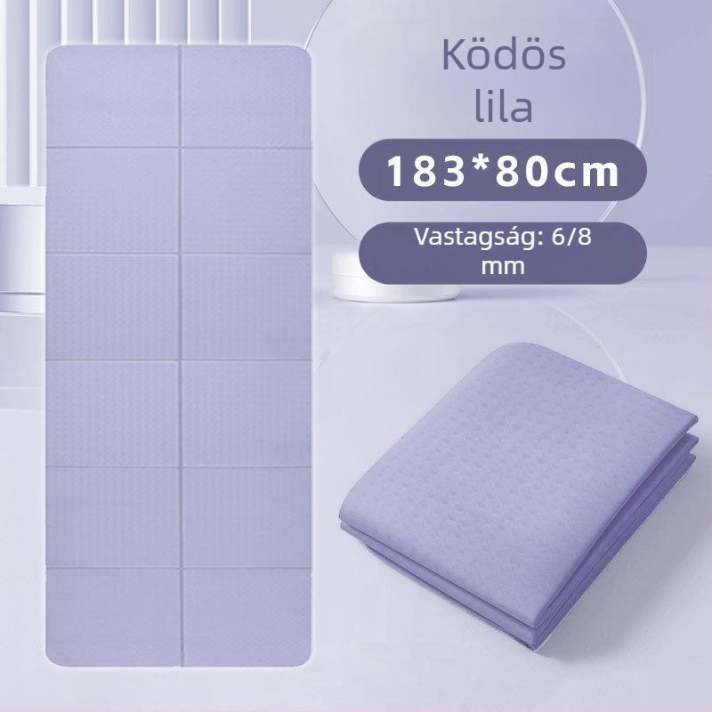 Összecsukható jógamatrac kezdőknek, csúszásmentes, ütéscsillapító, extra széles 183×61 cm, TPE, otthoni edzéshez