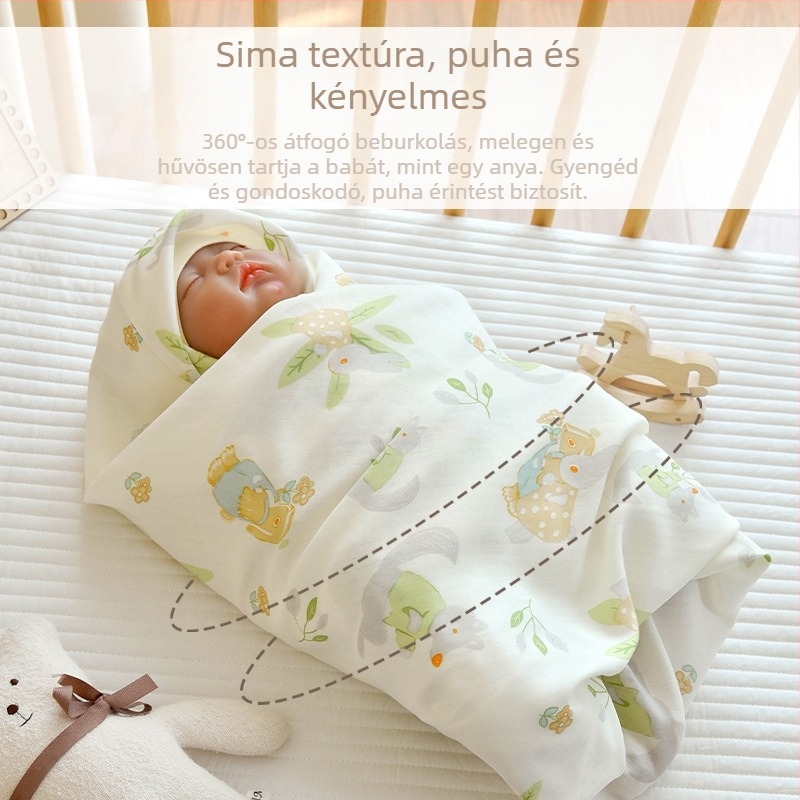 Nyári újszülött beburkoló kendő bambuszrost géz anyagból, egyrétegű takaró