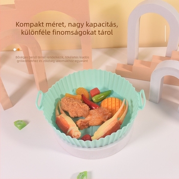 Silikonból készült hajtogatható sütőmatrac légsütőhöz és tepsihez, vastagított élelmiszer-minőségű, konyhai kiegészítő