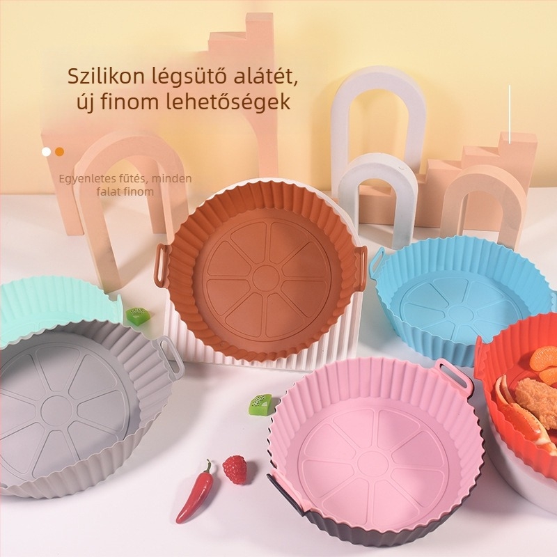 Silikonból készült hajtogatható sütőmatrac légsütőhöz és tepsihez, vastagított élelmiszer-minőségű, konyhai kiegészítő