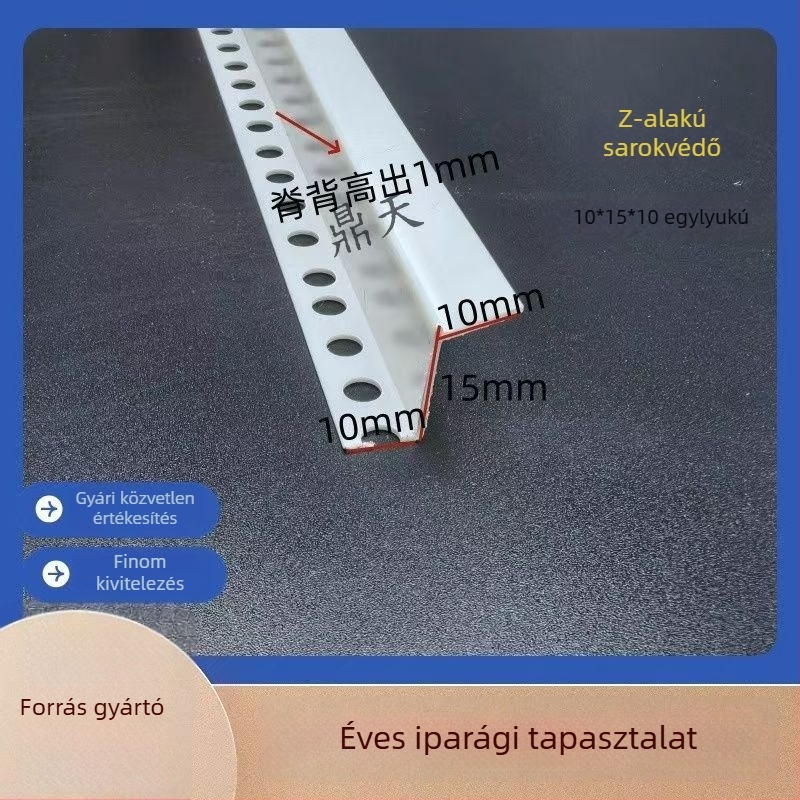 Z-alakú mennyezet-külső profil, PVC műanyag sarokcsík a gipszkartonhoz