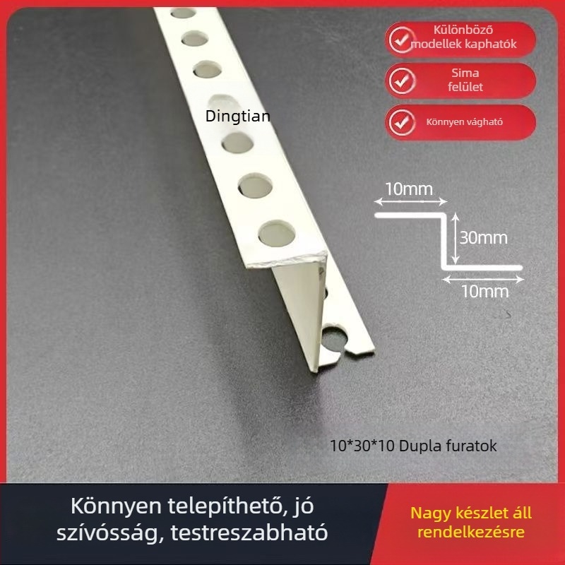 Z-alakú mennyezet-külső profil, PVC műanyag sarokcsík a gipszkartonhoz