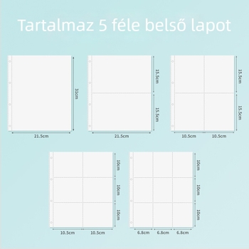 PU bőrhatású fotóalbum, nagy kapacitású belső, rekeszek kártyák és jegyek számára, Polaroid album