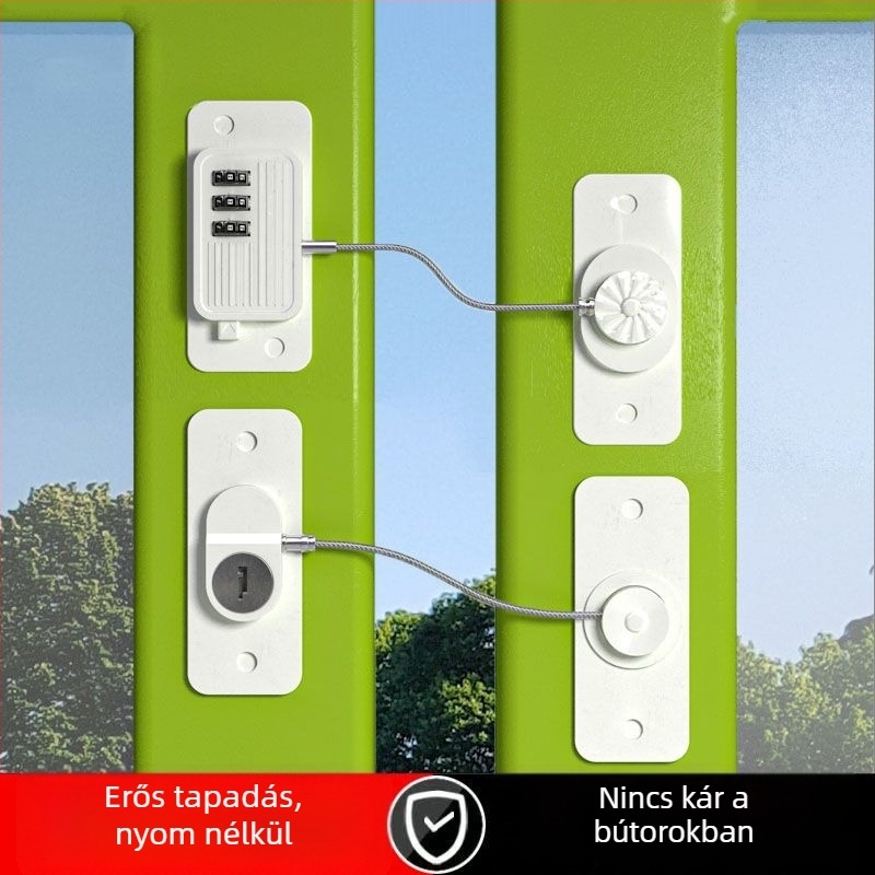 Fúrás nélküli kódzár, többfunkciós ajtó- és ablakzár, fiókzár, gyerekzár, szekrény- és hűtőszekrényzár