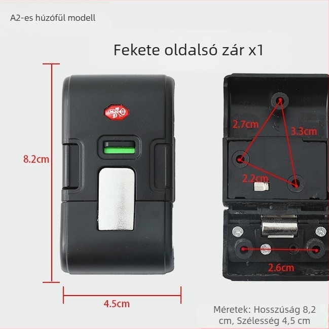 Bőrönd zár jelszóval – kis méretű vasból készült zár a bőröndhöz, lopás elleni védelem