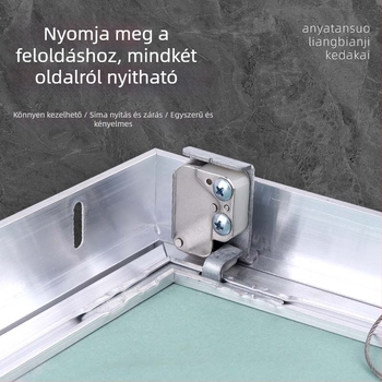 Alumínium ötvözetű gipszkarton-inspekciós nyílás, nyomás- és húzó mechanizmussal, nedvességálló hozzáférés a mennyezethez és a falakhoz