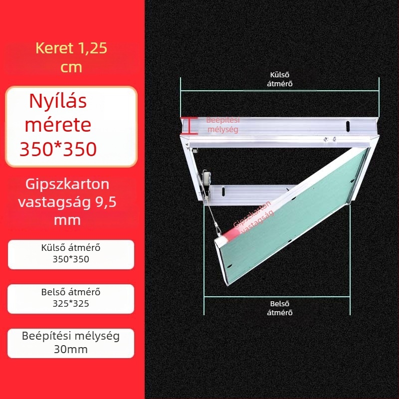 Alumínium ötvözetű gipszkarton-inspekciós nyílás, nyomás- és húzó mechanizmussal, nedvességálló hozzáférés a mennyezethez és a falakhoz