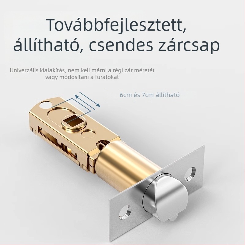 Hárompálcás fürdőszobai ajtózár alumínium ötvözetből, univerzális belső kilinccsel