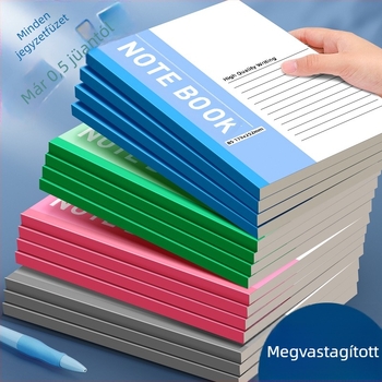 A5-ös notesz puha fedéllel, egyszerű dizájnnal általános iskolástól középiskolásig, irodai használatra