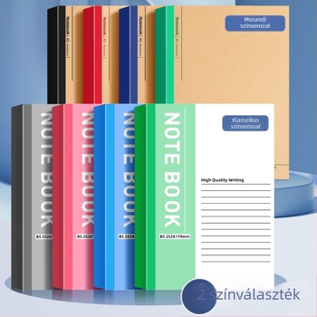 A5-ös notesz puha fedéllel, egyszerű dizájnnal általános iskolástól középiskolásig, irodai használatra