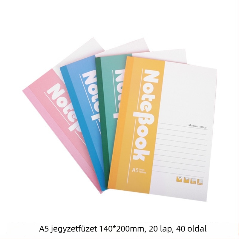 A5-ös notesz puha fedéllel, egyszerű dizájnnal általános iskolástól középiskolásig, irodai használatra
